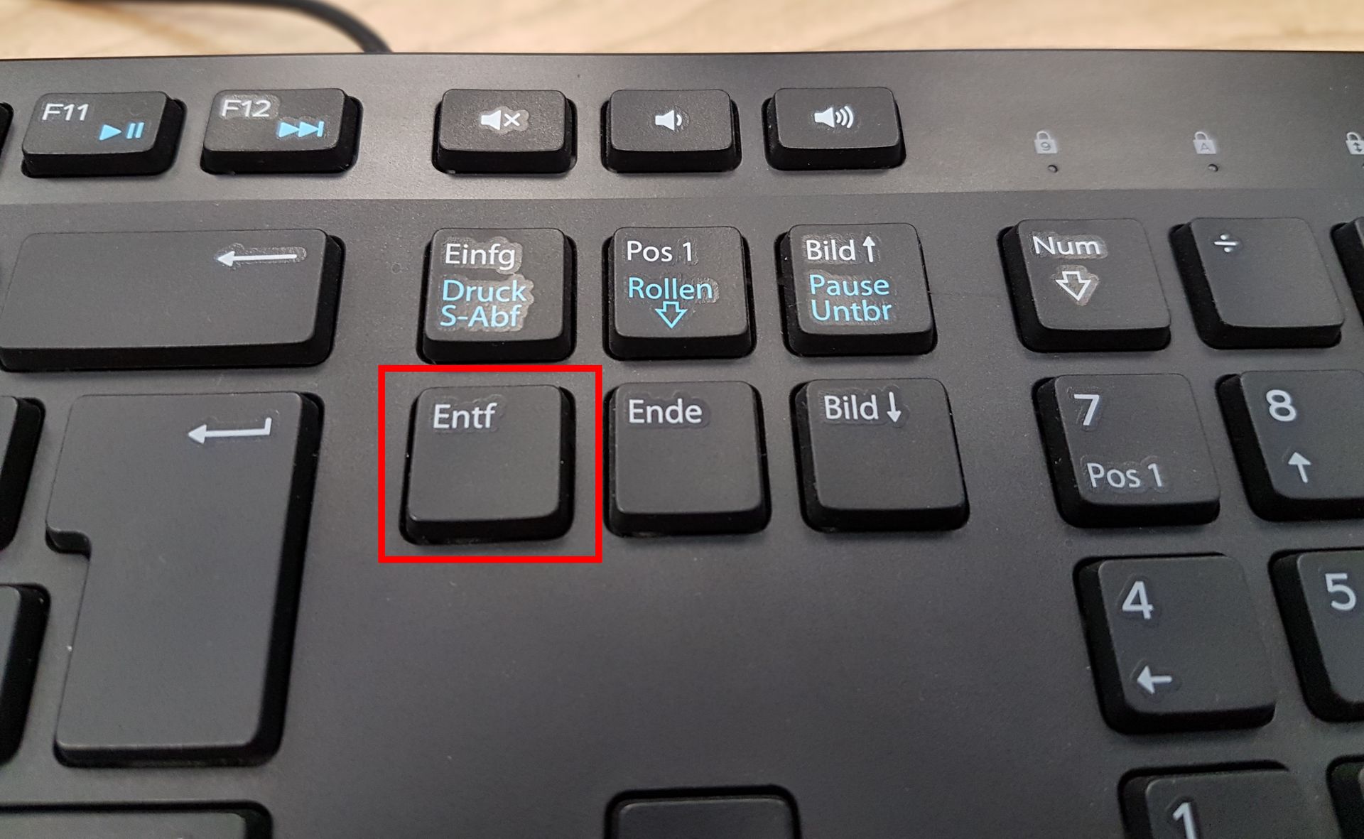 DEL-Taste - Lage auf der Tastatur und Funktion