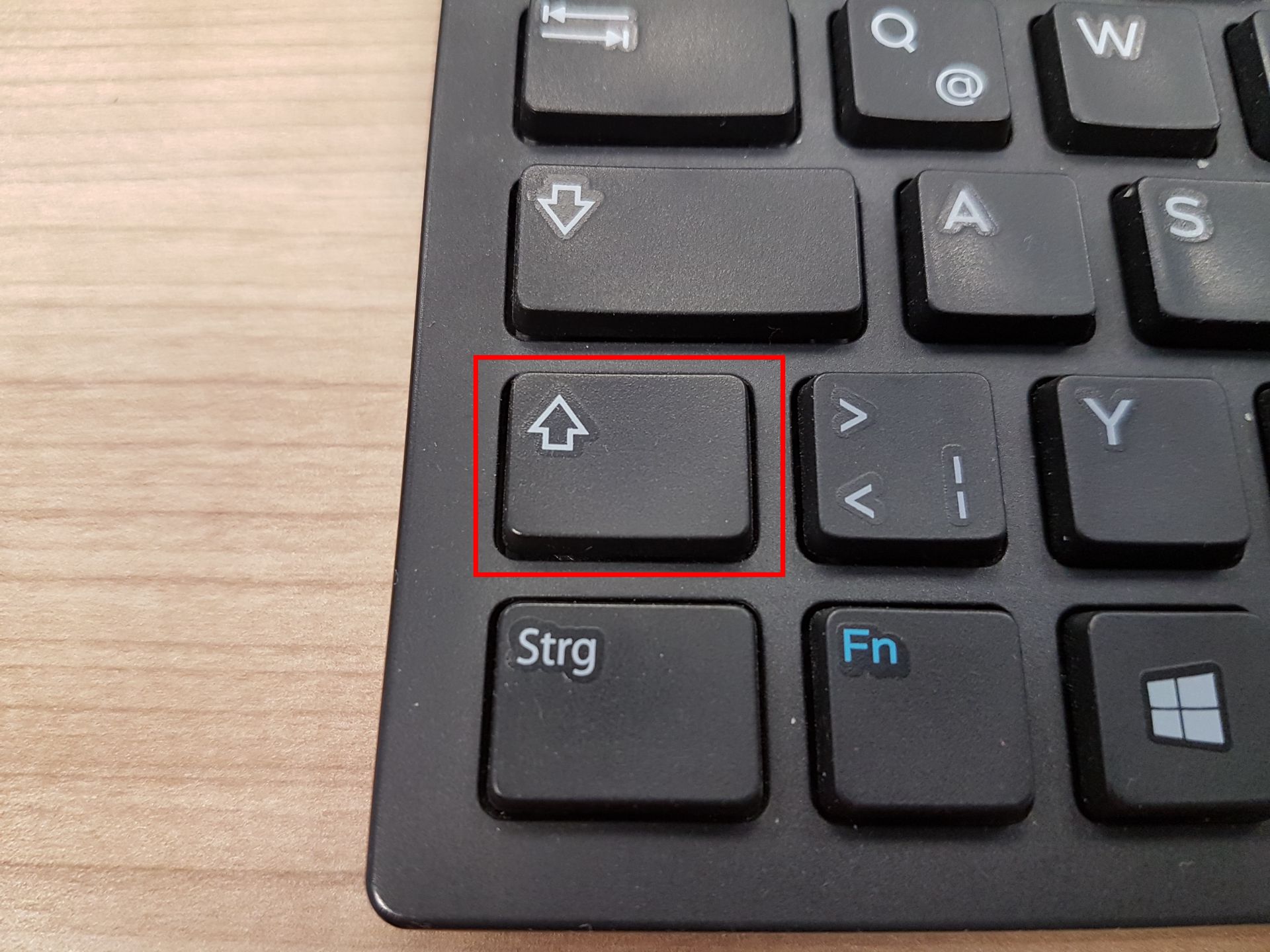 Shift taste lage auf der tastatur und funktion